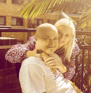 Photo of lady and gentleman during chemotherapy treatment